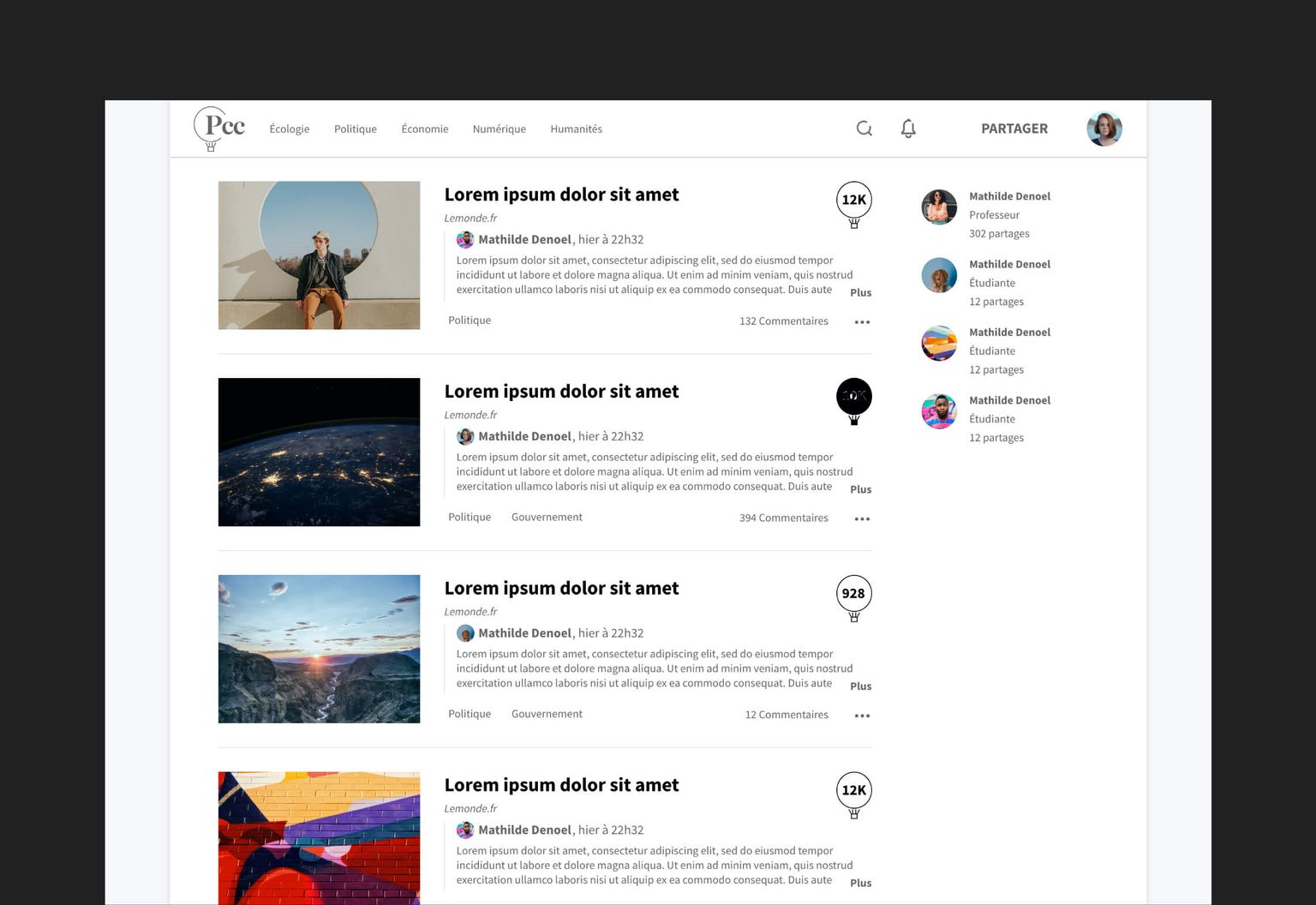 Zoom sur les articles