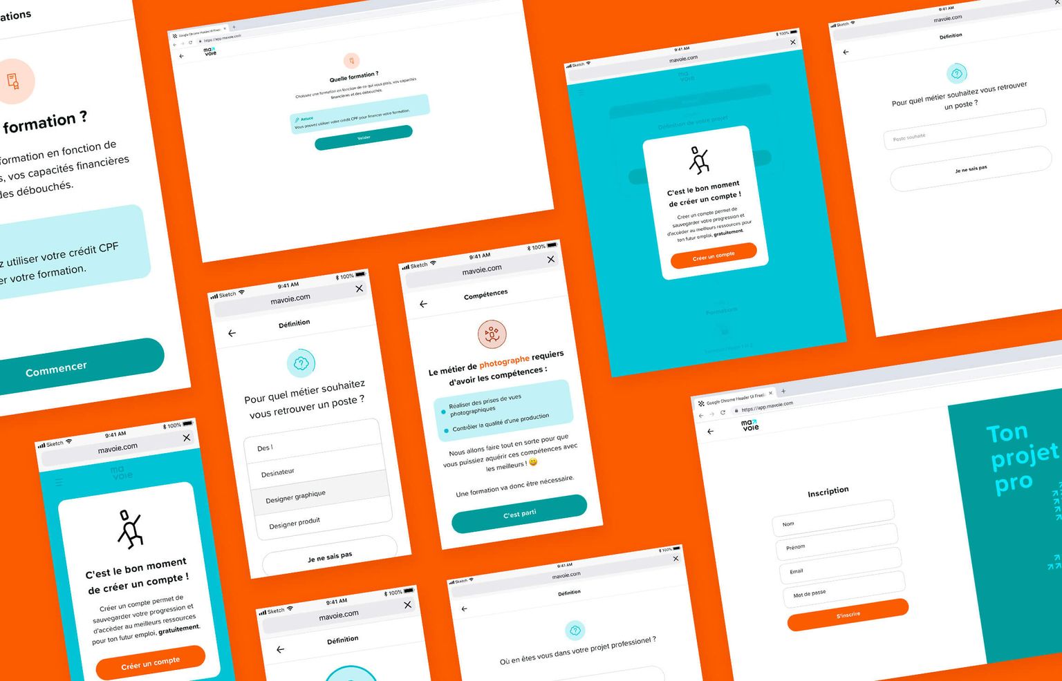 Plusieurs screenshots de l'application