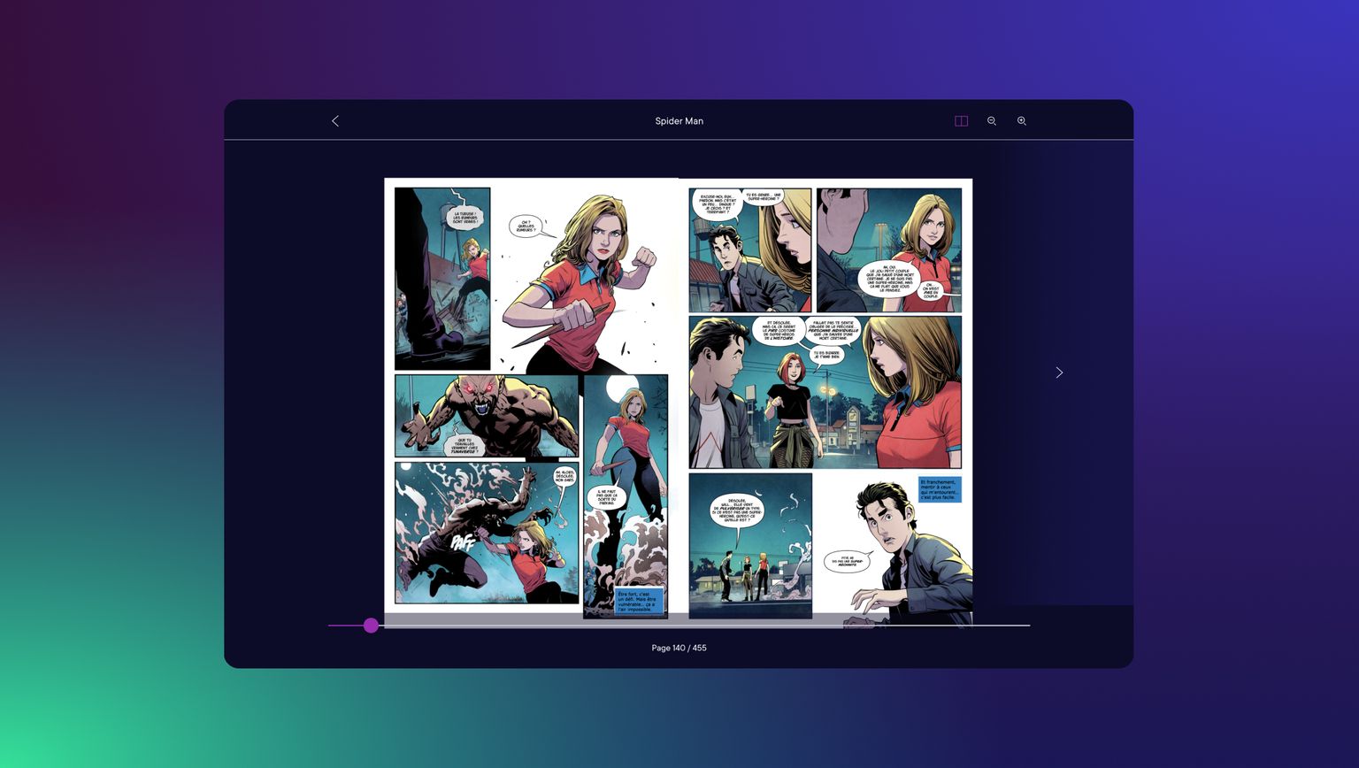 Web app comics reader