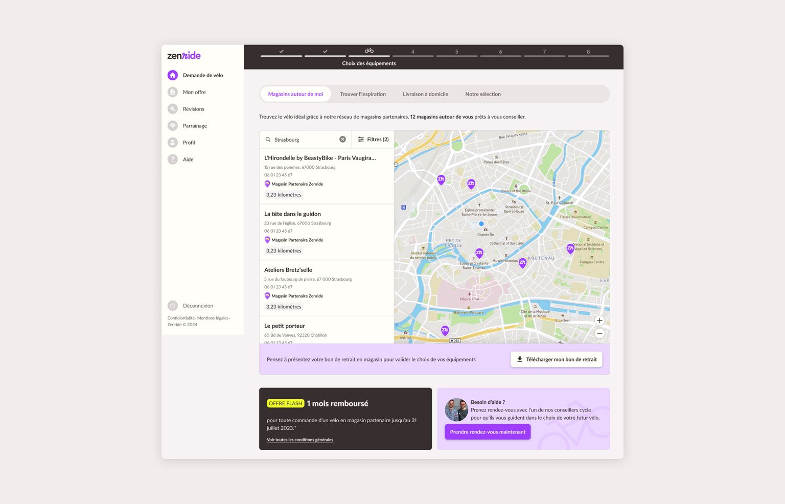 Carte des vélos à proximité