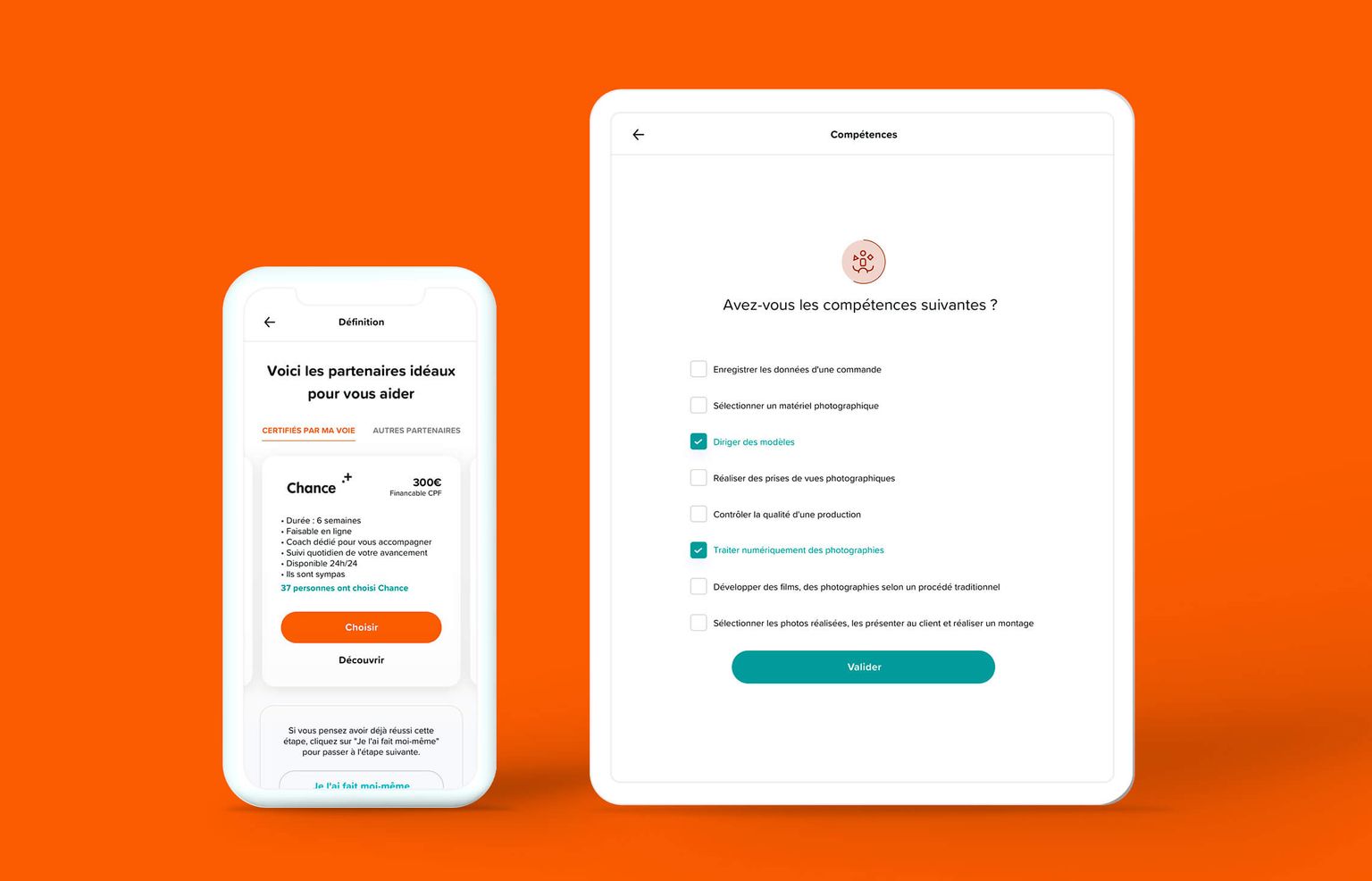 2 screenshots présentant le responsive layout