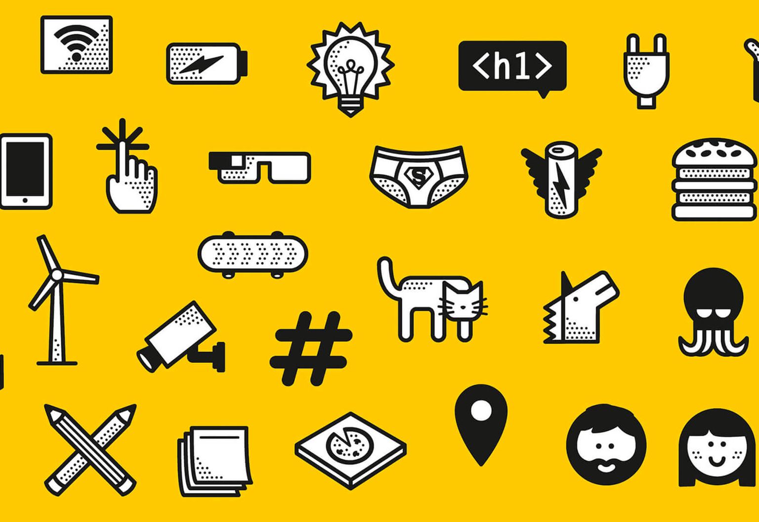 Identité visuelle basée sur un système de pictogrammes