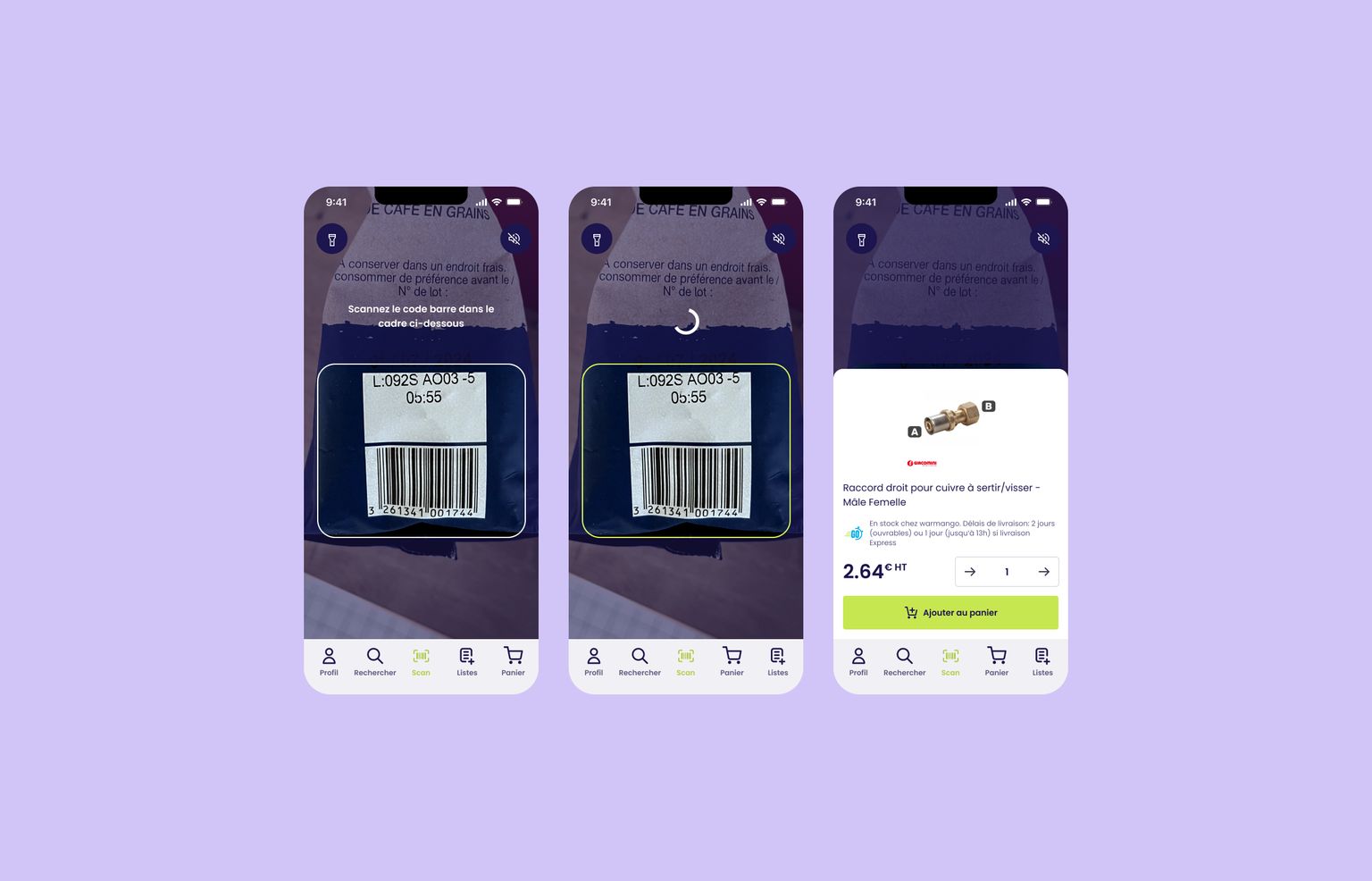 Scan de Code barre pour le réassort